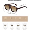 image:imageSOJOS Retro Polarized Square Aviator Sunglasses for Women Men Vintage 70s UV400 Protection Shade SJ2609Tortoise Brown Grading Lens