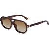 image:imageSOJOS Retro Polarized Square Aviator Sunglasses for Women Men Vintage 70s UV400 Protection Shade SJ2609Tortoise Brown Grading Lens