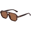 image:imageSOJOS Retro Polarized Square Aviator Sunglasses for Women Men Vintage 70s UV400 Protection Shade SJ2609Tortoise Brown Lens
