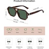 image:imageSOJOS Retro Polarized Square Aviator Sunglasses for Women Men Vintage 70s UV400 Protection Shade SJ2609Tortoise Green Lens