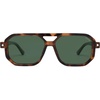 image:imageSOJOS Retro Polarized Square Aviator Sunglasses for Women Men Vintage 70s UV400 Protection Shade SJ2609Tortoise Green Lens