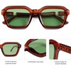 image:imageSOJOS Retro Polarized Square Sunglasses Womens Mens Vintage 70s 80s 90s Hexagon Shades SJ2377Brown