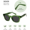 image:imageSOJOS Retro Polarized Square Sunglasses for Men Women Sun Glasses Pantos Shades UV400 TR90 Frame SJ2651Crystal GreenGrey