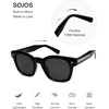 image:imageSOJOS Retro Polarized Square Sunglasses for Men Women Sun Glasses Pantos Shades UV400 TR90 Frame SJ2651Shiny BlackGrey