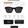 image:imageSOJOS Retro Polarized Square Sunglasses for Men Women Sun Glasses Pantos Shades UV400 TR90 Frame SJ2651Shiny BlackGrey