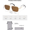 image:imageSOJOS Retro Polarized Square Sunglasses for Women Men Vintage Large Double Bridge UV Protection Metal Sun Glasses SJ1246GoldBrown