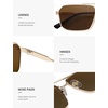 image:imageSOJOS Retro Polarized Square Sunglasses for Women Men Vintage Large Double Bridge UV Protection Metal Sun Glasses SJ1246GoldBrown
