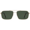 image:imageSOJOS Retro Polarized Square Sunglasses for Women Men Vintage Large Double Bridge UV Protection Metal Sun Glasses SJ1246GoldDark Green