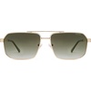 image:imageSOJOS Retro Polarized Square Sunglasses for Women Men Vintage Large Double Bridge UV Protection Metal Sun Glasses SJ1246GoldGreyishgreen Grading