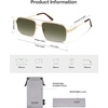 image:imageSOJOS Retro Polarized Square Sunglasses for Women Men Vintage Large Double Bridge UV Protection Metal Sun Glasses SJ1246GoldGreyishgreen Grading