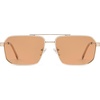 image:imageSOJOS Retro Polarized Square Sunglasses for Women Men Vintage Large Double Bridge UV Protection Metal Sun Glasses SJ1246GoldOrange