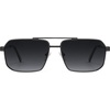 image:imageSOJOS Retro Polarized Square Sunglasses for Women Men Vintage Large Double Bridge UV Protection Metal Sun Glasses SJ1246Gun BlackGrey Grading