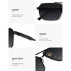 image:imageSOJOS Retro Polarized Square Sunglasses for Women Men Vintage Large Double Bridge UV Protection Metal Sun Glasses SJ1246Gun BlackGrey Grading