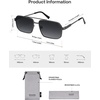 image:imageSOJOS Retro Polarized Square Sunglasses for Women Men Vintage Large Double Bridge UV Protection Metal Sun Glasses SJ1246Gun BlackGrey Grading