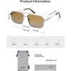 image:imageSOJOS Retro Polarized Square Sunglasses for Women Men Vintage Large Double Bridge UV Protection Metal Sun Glasses SJ1246Light GunmetalYellow Grading