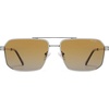image:imageSOJOS Retro Polarized Square Sunglasses for Women Men Vintage Large Double Bridge UV Protection Metal Sun Glasses SJ1246Light GunmetalYellow Grading
