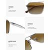 image:imageSOJOS Retro Polarized Square Sunglasses for Women Men Vintage Large Double Bridge UV Protection Metal Sun Glasses SJ1246Light GunmetalYellow Grading