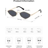 image:imageSOJOS Retro Polarized Sunglasses Womens Mens Vintage Narrow Irregular Shades UV400 SJ1233Gold  Grey Lens