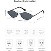 image:imageSOJOS Retro Polarized Sunglasses Womens Mens Vintage Narrow Irregular Shades UV400 SJ1233Matte Black  Grey Lens