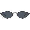 image:imageSOJOS Retro Polarized Sunglasses Womens Mens Vintage Narrow Irregular Shades UV400 SJ1233Matte Black  Grey Lens