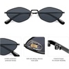 image:imageSOJOS Retro Polarized Sunglasses Womens Mens Vintage Narrow Irregular Shades UV400 SJ1233Matte Black  Grey Lens