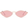 image:imageSOJOS Retro Polarized Sunglasses Womens Mens Vintage Narrow Irregular Shades UV400 SJ1233Rose Gold  Pink Lens