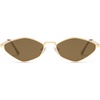 image:imageSOJOS Retro Polarized Sunglasses Womens Mens Vintage Narrow Irregular Shades UV400 SJ1233Shiny Gold  Brown Lens