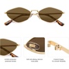 image:imageSOJOS Retro Polarized Sunglasses Womens Mens Vintage Narrow Irregular Shades UV400 SJ1233Shiny Gold  Brown Lens