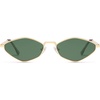image:imageSOJOS Retro Polarized Sunglasses Womens Mens Vintage Narrow Irregular Shades UV400 SJ1233Shiny Gold  Green Lens