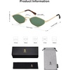 image:imageSOJOS Retro Polarized Sunglasses Womens Mens Vintage Narrow Irregular Shades UV400 SJ1233Shiny Gold  Green Lens