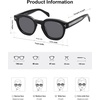 image:imageSOJOS Retro Polarized Sunglasses for Women Men Classic Round Acetate Frame UV Protection Shades SJ3111BlackGrey