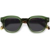 image:imageSOJOS Retro Polarized Sunglasses for Women Men Classic Round Acetate Frame UV Protection Shades SJ3111GreenGrey