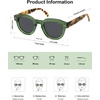 image:imageSOJOS Retro Polarized Sunglasses for Women Men Classic Round Acetate Frame UV Protection Shades SJ3111GreenGrey
