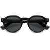 image:imageSOJOS Retro Polarized Sunglasses for Women MenVintage Round Sun Glasses 90s Shades UV400 Protection SJ2623Shiny BlackGrey