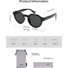 image:imageSOJOS Retro Polarized Sunglasses for Women MenVintage Round Sun Glasses 90s Shades UV400 Protection SJ2623Shiny BlackGrey