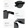 image:imageSOJOS Retro Polarized Sunglasses for Women MenVintage Round Sun Glasses 90s Shades UV400 Protection SJ2623Shiny BlackGrey