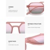 image:imageSOJOS Retro Rectangle Aviator Sunglasses for Women Men Trendy 90s Classic Square Frame Shades SJ2627PinkGreen