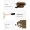image:imageSOJOS Retro Rectangle Polarized 90s Sunglasses for Women MenTrendy Narrow Hexagon Square Shades SJ1270Gold Frame Brown Lens