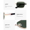 image:imageSOJOS Retro Rectangle Polarized 90s Sunglasses for Women MenTrendy Narrow Hexagon Square Shades SJ1270Gold Frame Green Lens