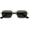 image:imageSOJOS Retro Rectangle Polarized 90s Sunglasses for Women MenTrendy Narrow Hexagon Square Shades SJ1270Gold Frame Green Lens