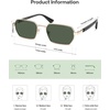 image:imageSOJOS Retro Rectangle Polarized 90s Sunglasses for Women MenTrendy Narrow Hexagon Square Shades SJ1270Gold Frame Green Lens