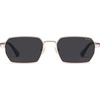 image:imageSOJOS Retro Rectangle Polarized 90s Sunglasses for Women MenTrendy Narrow Hexagon Square Shades SJ1270Gold Frame Grey Lens
