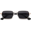 image:imageSOJOS Retro Rectangle Polarized 90s Sunglasses for Women MenTrendy Narrow Hexagon Square Shades SJ1270Gold Frame Grey Lens