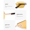 image:imageSOJOS Retro Rectangle Polarized 90s Sunglasses for Women MenTrendy Narrow Hexagon Square Shades SJ1270Gold Frame Yellow Lens