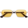 image:imageSOJOS Retro Rectangle Polarized 90s Sunglasses for Women MenTrendy Narrow Hexagon Square Shades SJ1270Gold Frame Yellow Lens