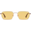 image:imageSOJOS Retro Rectangle Polarized 90s Sunglasses for Women MenTrendy Narrow Hexagon Square Shades SJ1270Gold Frame Yellow Lens