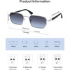 image:imageSOJOS Retro Rectangle Polarized 90s Sunglasses for Women MenTrendy Narrow Hexagon Square Shades SJ1270Silver Frame Blue Grading Lens