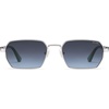 image:imageSOJOS Retro Rectangle Polarized 90s Sunglasses for Women MenTrendy Narrow Hexagon Square Shades SJ1270Silver Frame Blue Grading Lens