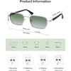 image:imageSOJOS Retro Rectangle Polarized 90s Sunglasses for Women MenTrendy Narrow Hexagon Square Shades SJ1270Silver Frame Green Grading Lens