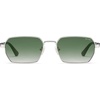 image:imageSOJOS Retro Rectangle Polarized 90s Sunglasses for Women MenTrendy Narrow Hexagon Square Shades SJ1270Silver Frame Green Grading Lens